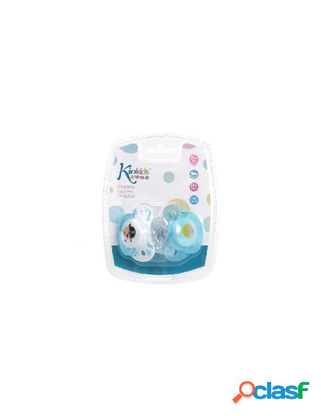 Kiokids succhietti blu 2pz 6m+ silicone