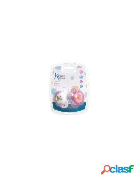 Kiokids succhietti rosa 2pz 6m+ silicone