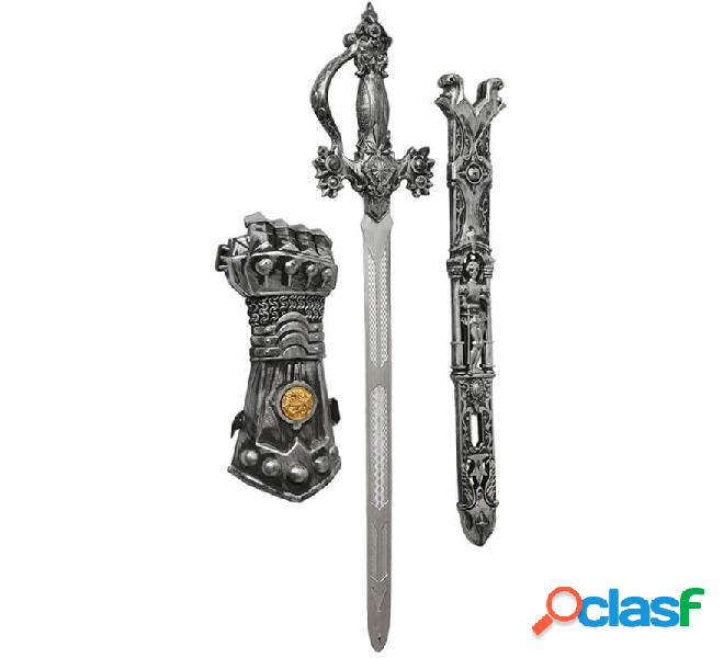 Kit cavaliere medievale: 65 cm di spada e guanto di sfida