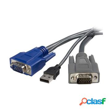 Kvm ultra-sottile vga usb 2 in 1 1,8 m