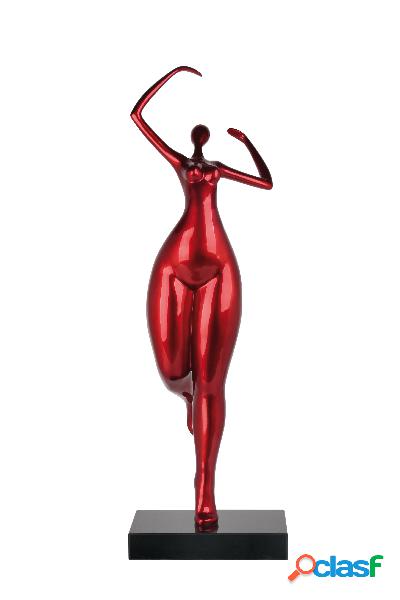 La Danzatrice - Scultura in resina moderna colore rosso