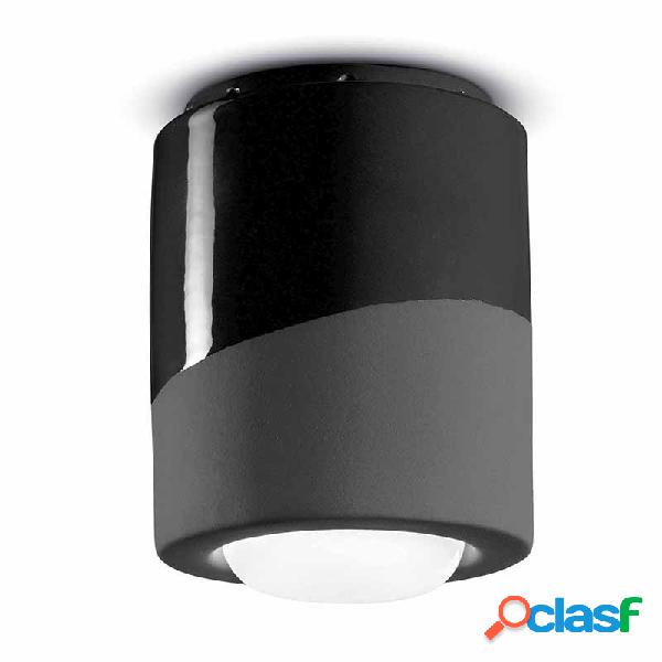 Lampada a Soffitto Ceramica Grande Nero Carbone - Lampade a