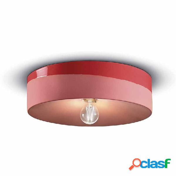 Lampada a Soffitto e Parete in Ceramica Bicolore Rosso