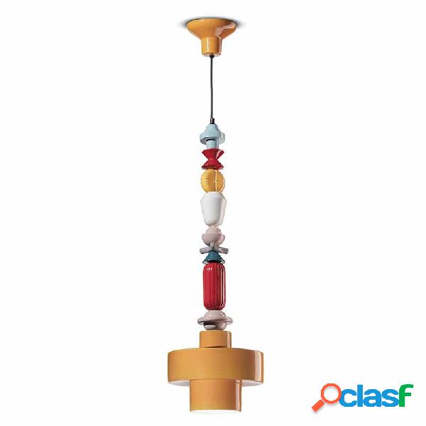 Lampada a sospensione Lariat H 91 Giallo - Lampade a