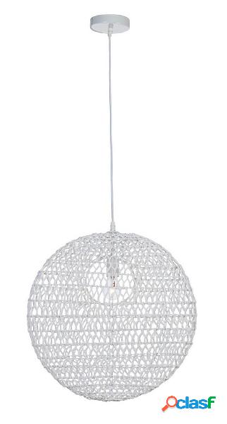 Lampada a sospensione moderna in acciaio colore bianco