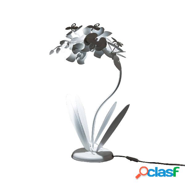 Lampada da tavolo piccola Orchidea in metallo, 38x20Px57h,