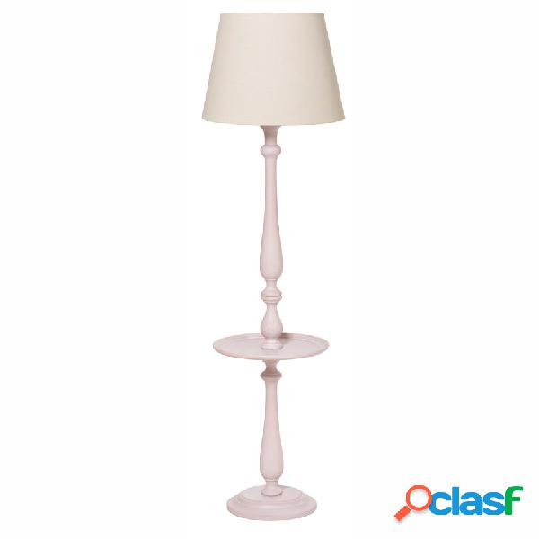 Lampada da terra in legno stile classico cappello in tessuto