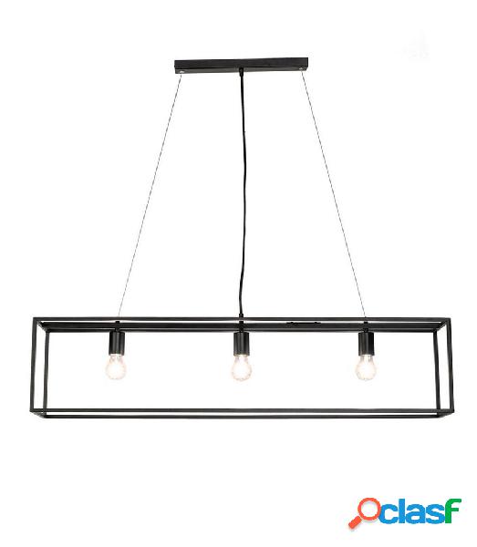 Lampadario in acciaio colore nero 3 o 5 luci stile