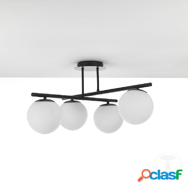 Lampadario moderno da soffitto in metallo colore nero 4