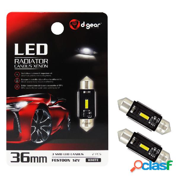 Lampadina a siluro a led SV8,5 Led Radiator Canbus Xenon -