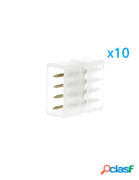 Ledlux - 10 pz connettore da 4 pin rgb passo 13,5mm per