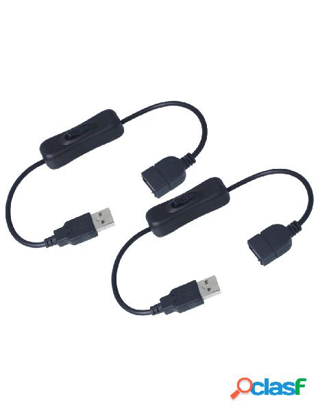 Ledlux - 2 pz cavo usb con interruttore on/off a bilanciere