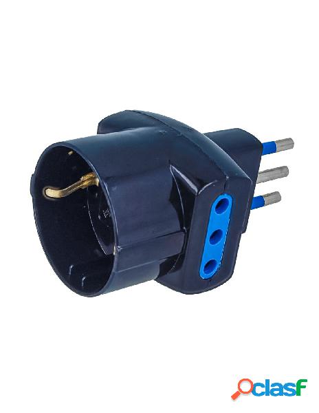 Ledlux - adattatore tripla spina 10a 2 prese italiane 10a +