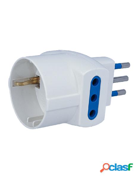 Ledlux - adattatore tripla spina 10a 2 prese italiane 10a +