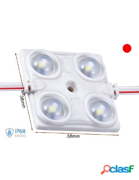 Ledlux - modulo mattone led 4 smd 2835 colore rosso 12v 1,5w