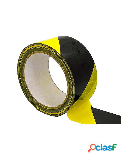 Ledlux - nastro adesivo segnalatico ppl nero giallo 50mm x