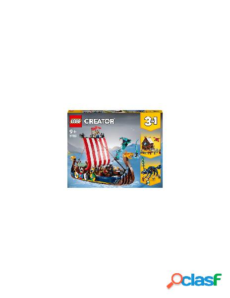 Lego - costruzioni lego 31132 creator nave vichinga e