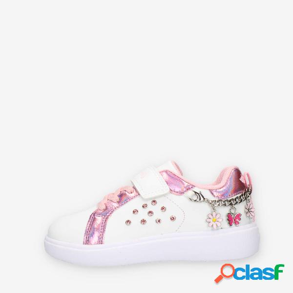 Lelli Kelly Gioiello Sneakers basse bianche e rosa da bimba
