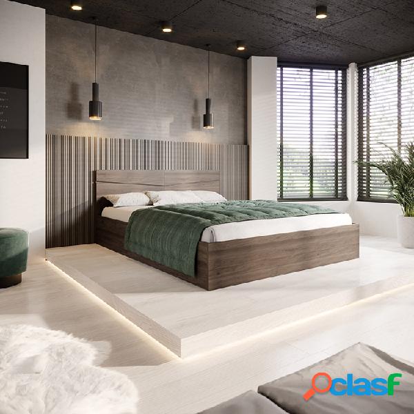Letto matrimoniale contenitore 160x200cm visone Camilla