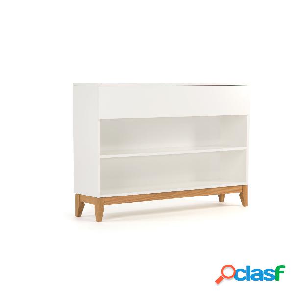 Libreria console Blanco in legno ingegnerizzato e massiccio,