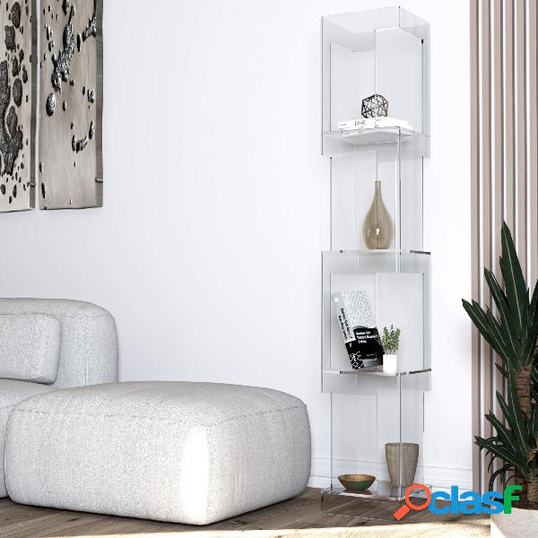 Libreria in cristallo acrilico design moderno 26x26x h150