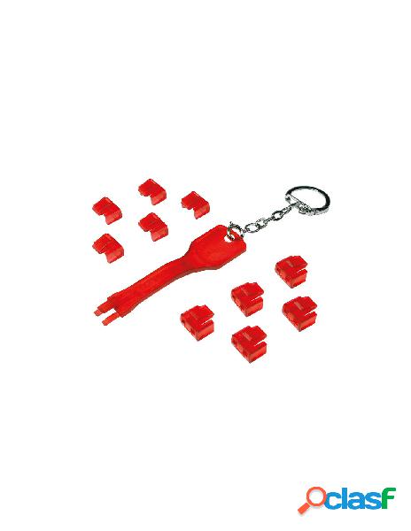 Logilink - blocca porte rj45 rosso 10 serrature e 1 chiave