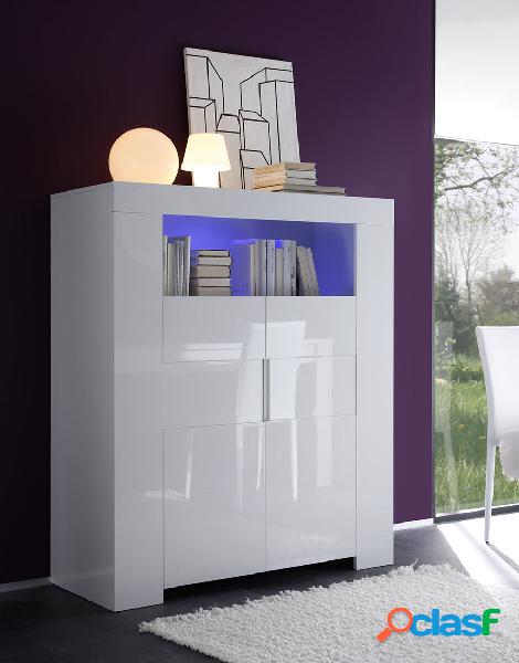 Losanna - Credenza living 2 ante con vano a giorno bianco