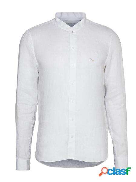 MICHAEL KORS Camicia alla coreana in lino Bianco