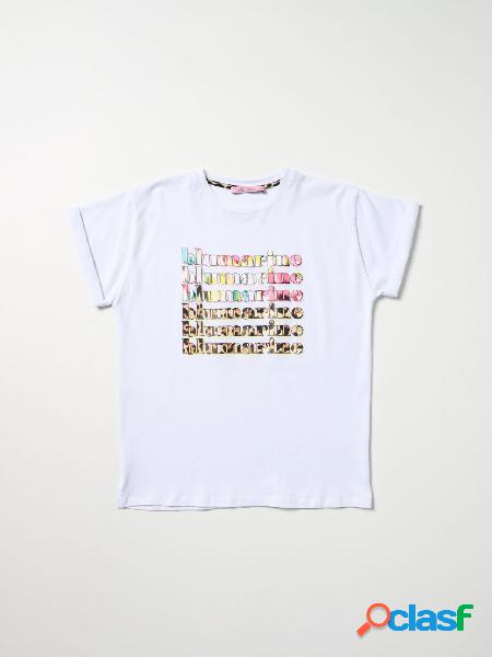 MISS BLUMARINE t-shirt con logo e fantasia animalier BIANCO