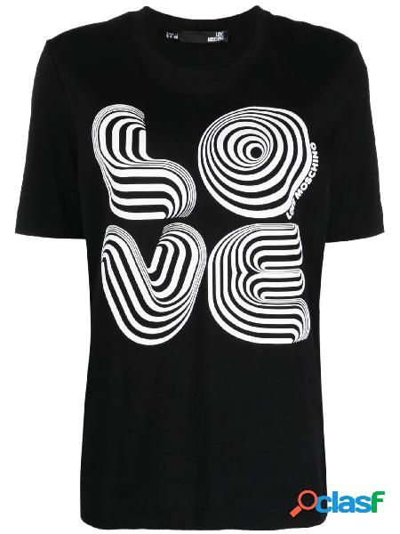 MOSCHINO LOVE T-shirt a manica corta con stampa logo Nero