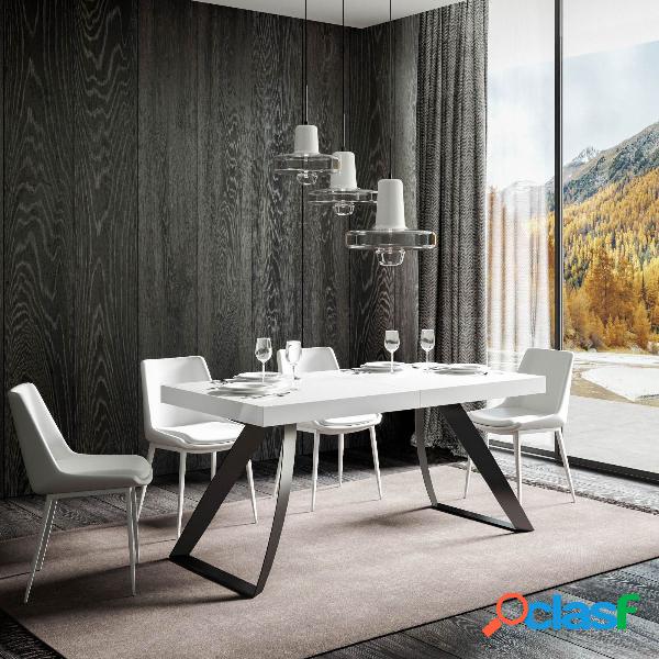 Manal - Tavolo allungabile design piano in legno gambe in