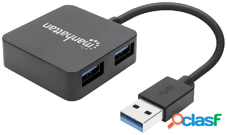 Manhattan Manhattan 4 Porte Hub USB 3.0 Nero