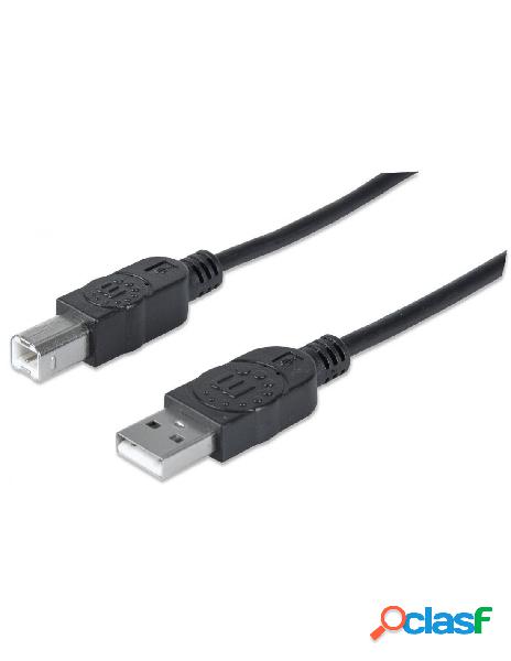 Manhattan - cavo usb 2.0 a maschio/b maschio 1.8m nero