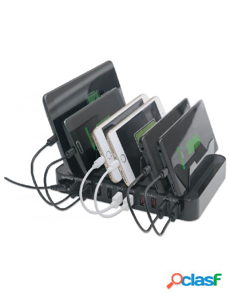 Manhattan - docking station 10 porte usb ricarica smartphone
