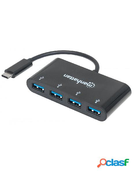 Manhattan - hub usb-c&trade 3.1 superspeed 4 porte usb-a 3.0