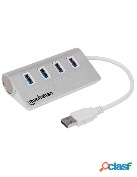 Manhattan - hub usb3.0 4 porte silver