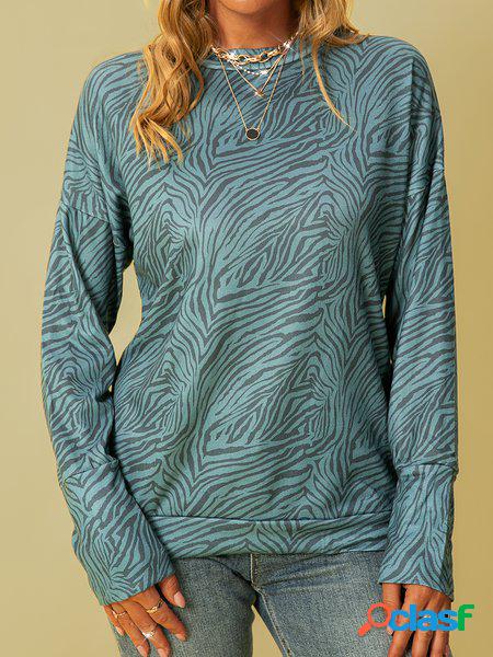 Maniche Lunghe Dritto zebra Top