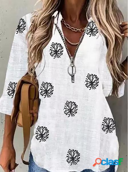 Maniche Lunghe Stampato Casuale Camicie & Top