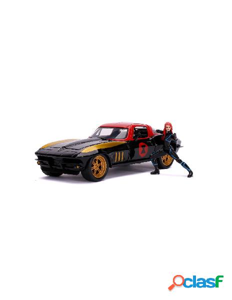 Marvel black widow 1966 chevy in scala 1:24 die-cast con