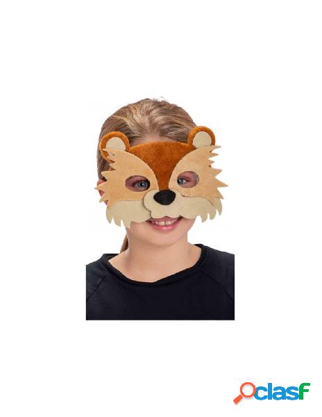 Maschera orsetto bimbo in vellutino in busta c/cav.