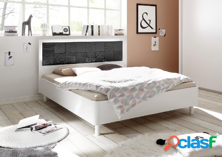 Melody - Letto moderno matrimoniale in legno testiera con