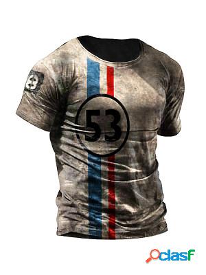 Mens Vintage Racing Stripes Retro T-Shirt