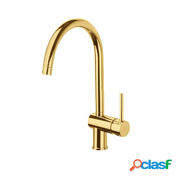 Miscelatore Lavello Monoforo in ottone rifinitura Honey Gold
