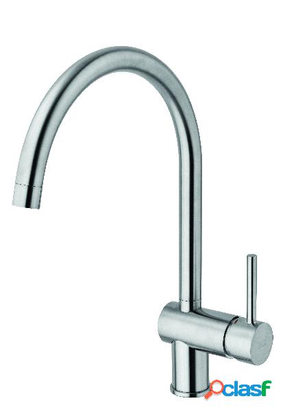 Miscelatore Lavello Monoforo in ottone rifinitura Steel