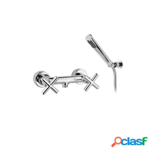 Miscelatore doccia in ottone cromato con kit doccia serie