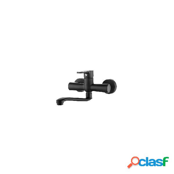 Miscelatore monocomando lavello a muro nero opaco serie