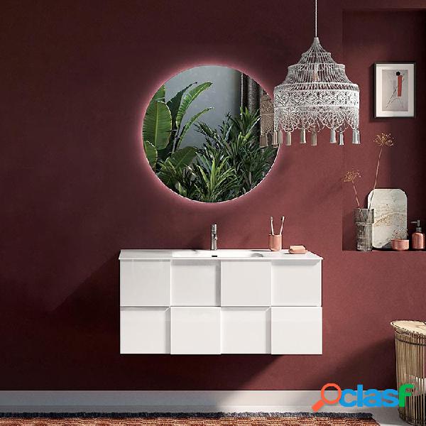 Mobile bagno sospeso moderno con specchio e lavabo 100x141cm