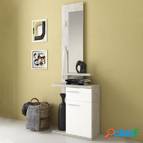 Mobile ingresso Jimmy Gihome ® bianco cemento