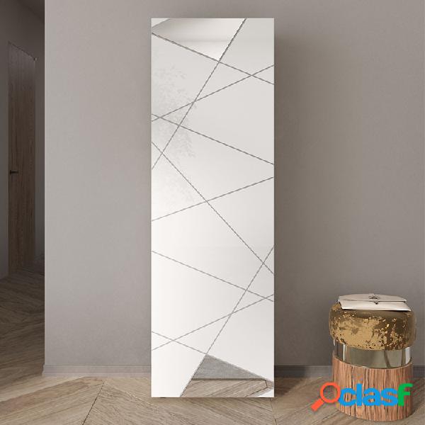 Mobile ingresso appendiabiti 60x187cm bianco lucido specchio