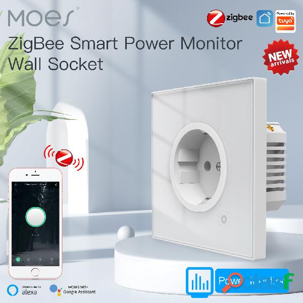 MoesHouse Tuya ZIGBE Smart Socket Switch EU Plug 16A